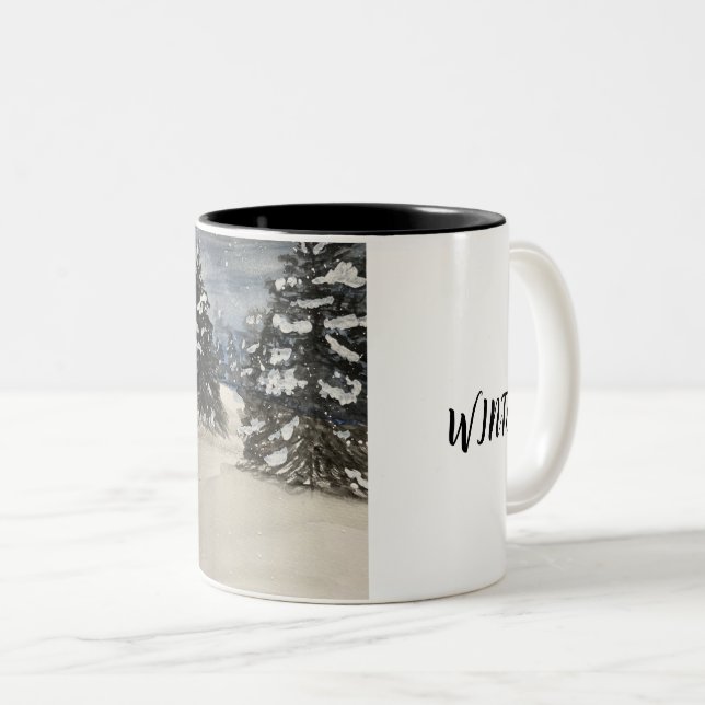 Hello Winter Classic Tasse, 11 oz Zweifarbige Tasse (VorderseiteRechts)