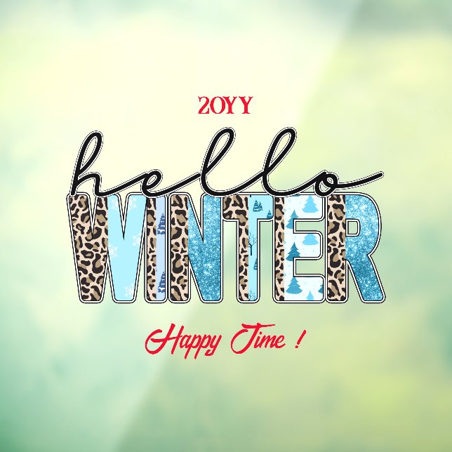Hello Winter Customize Fensteraufkleber (Blatt 3)