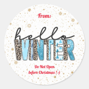Hello Winter Customize Runder Aufkleber