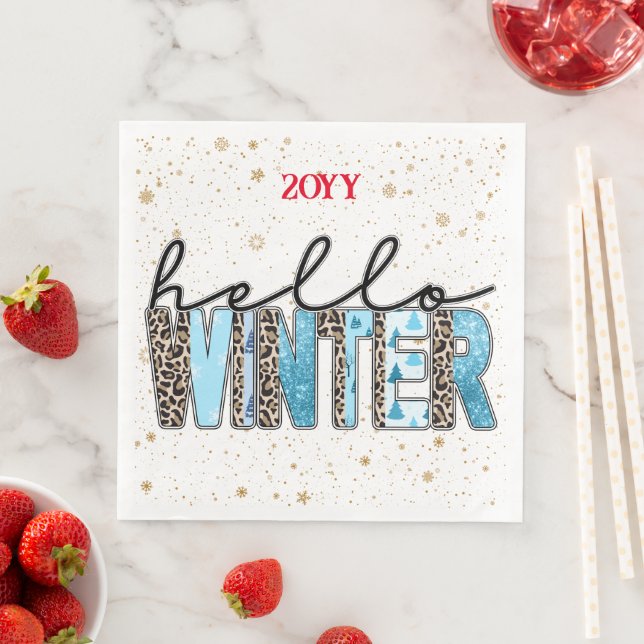 Hello Winter Customize Serviette (Beispiel)