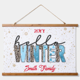 Hello Winter Customize Wandteppich Mit Holzrahmen