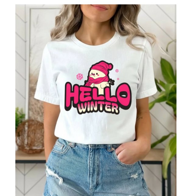 Hello Winter Cute Snowman  Tri-Blend Shirt (Von Creator hochgeladen)