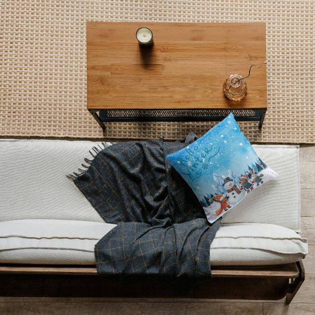 Hello Winter Personalized Throw Pillow Kissen (Von Creator hochgeladen)