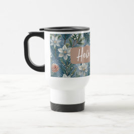 Hello Winter Pines & Flowers Reisebecher