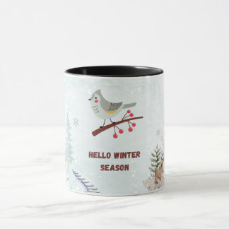 Hello Winter Season Mug – Cozy Hot Cocoa & Snow Tasse