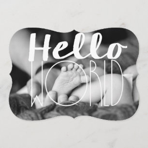 Hello World Baby Ankündigung  12x18 Einladungshüls