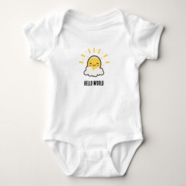 Hello World Baby Bodysuit Baby Strampler (Vorderseite)