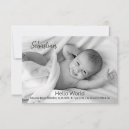 Hello World Baby Foto Cards Dankeskarte