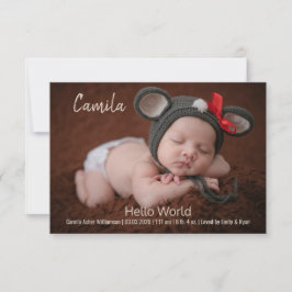 Hello World Baby Foto Cards Dankeskarte