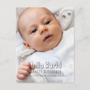 Hello World Birth Annoucement Ankündigung