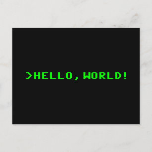 Hello World Computerprogrammierung Postkarte