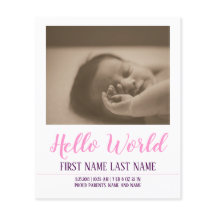 Hello World - Geburtsankündigung mit Foto
