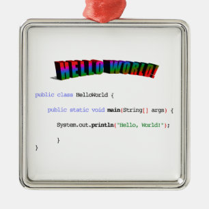 Hello World Geek grüßen Java Ornament Aus Metall