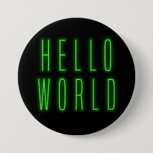 Hello World Glows Neon Sign Button