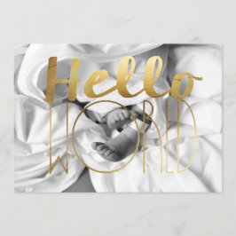Hello World Gold Foil Baby Ankündigung | FOTO