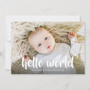 Hello World New Baby Birth Ankündigung