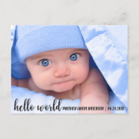 Hello World New Baby Moderne Ankündigung