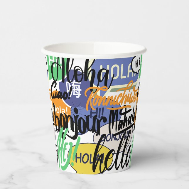Hello World Pappbecher (Links)
