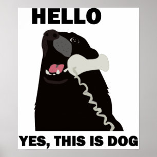 HELLO YES DAS IST DOG-Telefon Poster