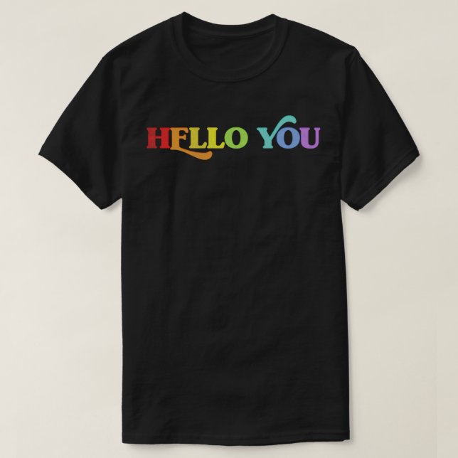 HELLO YOU Retro Faded Style Typographic Design 2 T-Shirt (Design vorne)