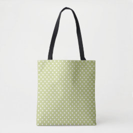 Hellolivgrüne Tote-Tasche mit Punkten | Tragetasch