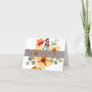 Hellorange Aquarellblüte Feiertagskarte