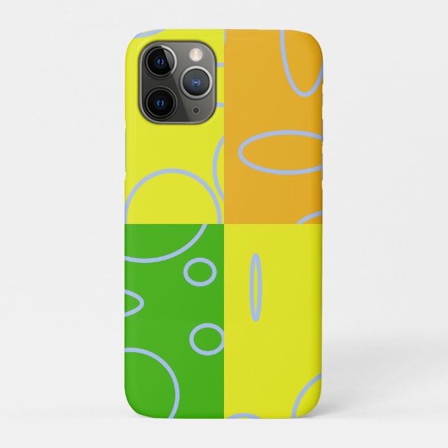 Hellorange Gelbe grüne geometrische Schleife Case-Mate iPhone Hülle (Rückseite)