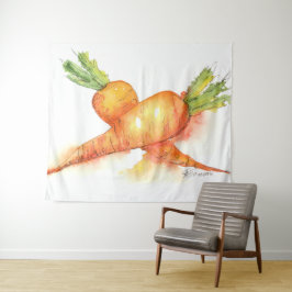 Hellorange Karotte Wandteppich