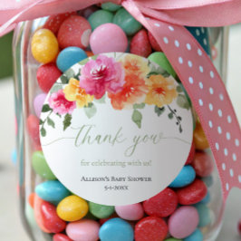 Hellorange-rosafarbene Blume Runder Aufkleber