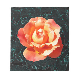 Hellorange Rose Notizblock