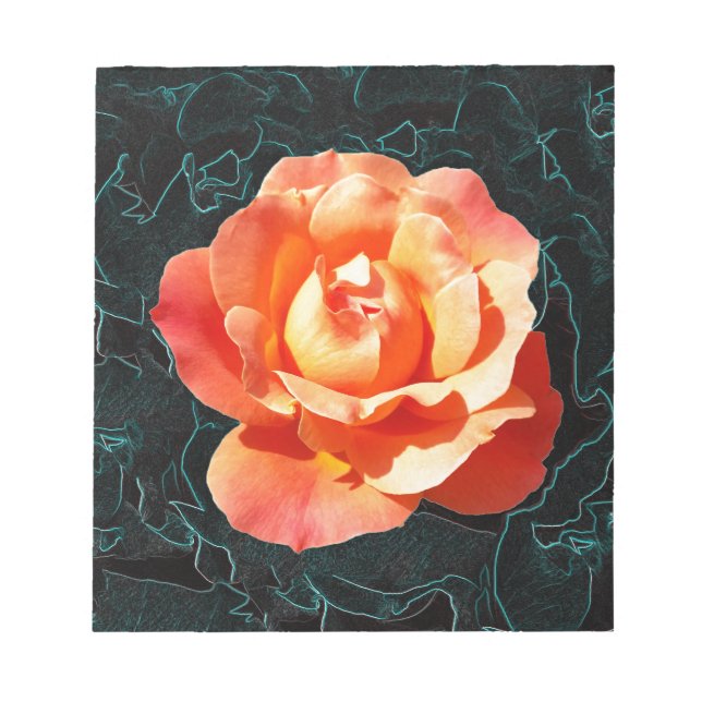 Hellorange Rose Notizblock (Vorderseite)