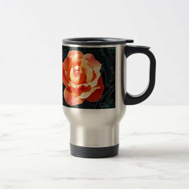 Hellorange Rose Reisebecher (Rechts)