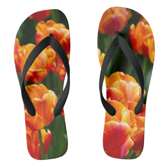 Hellorange Tulpen im Park Flip Flops (Fußbett)