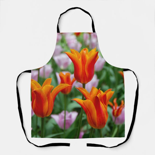 Hellorange Tulpen im Park Schürze (Vorderseite)