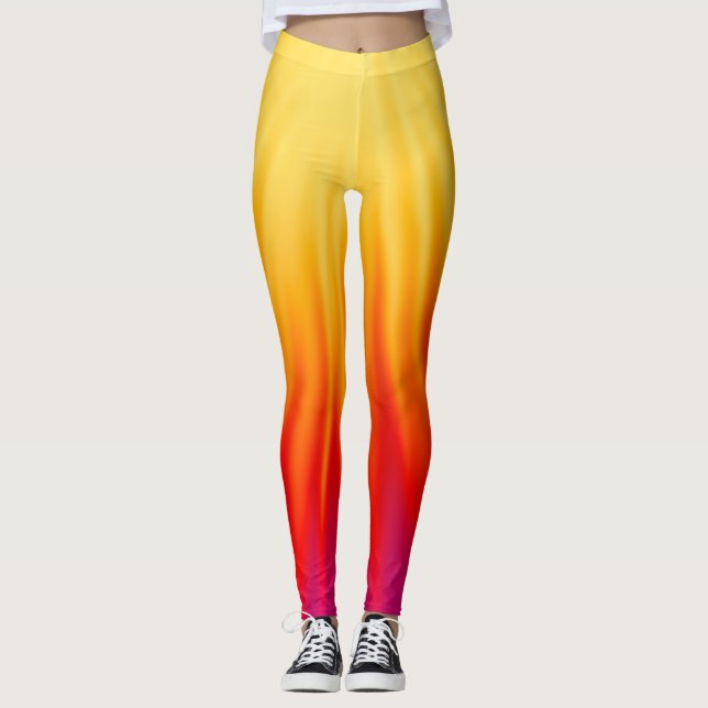 Hellorange und gelb leggings (Vorderseite)