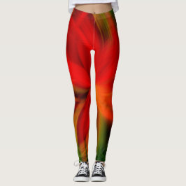 Hellorange und grüne Abstrakt Leggings