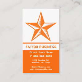 Hellorange weiße Tätowiersternkarten Visitenkarte