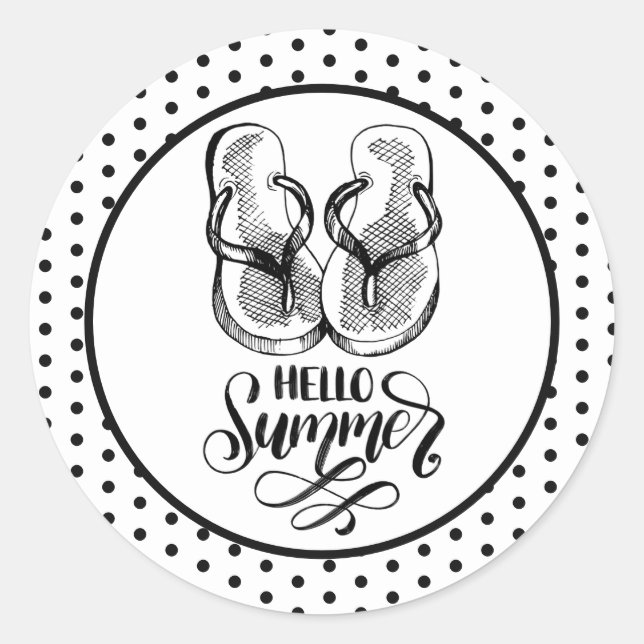 HelloSummer Flip Flops Sticker (Vorderseite)