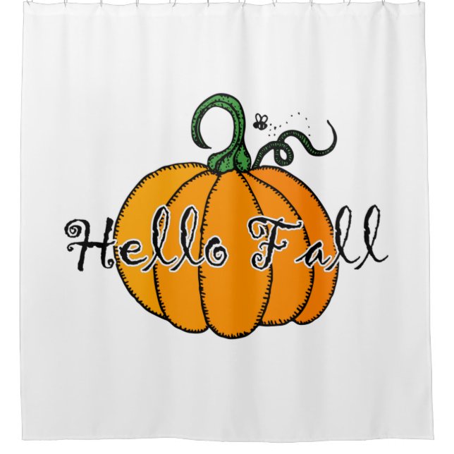 Hellow Pumpkin Fall Pumpkin Hello Fall Duschvorhang (Vorderseite)