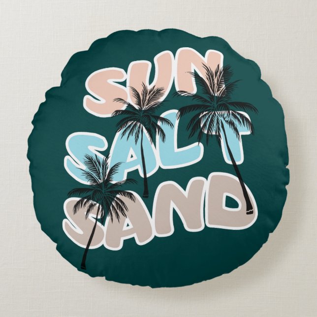 Hellow Summer Graphic Rundes Kissen (Vorderseite)