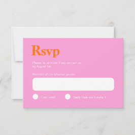 Hellpfirsich und rosa minimalistische RSVP-Karte RSVP Karte