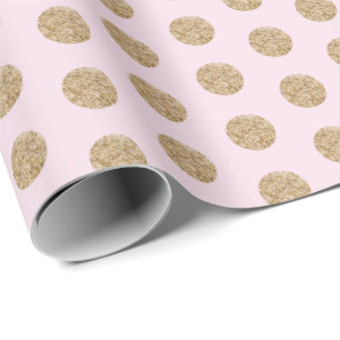 Hellpink Gold Glitzer Dots Wrapping Paper Geschenkpapier