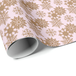 Hellpink| Rustikales Schneeflockenpapier Geschenkpapier