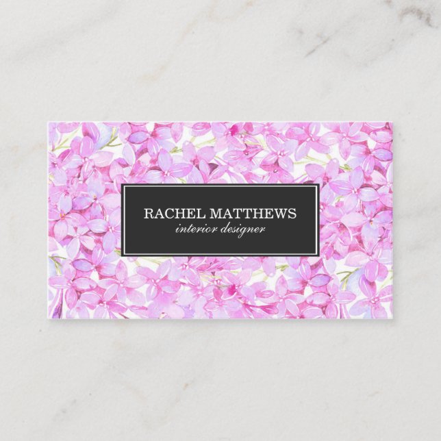 Hellpurpurne Fliedern beruflich Visitenkarte (Vorderseite)