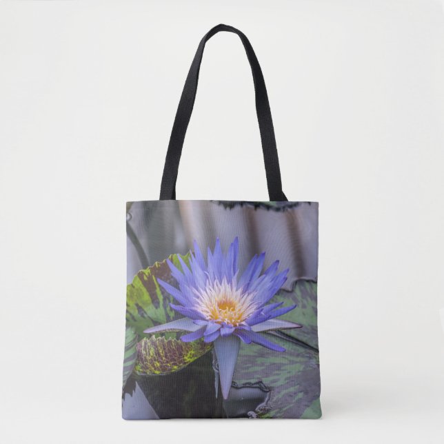 Hellpurpurne Wasserlilie Taschen-Tasche (Vorderseite)