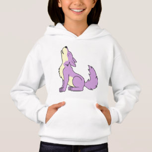 Hellpurpurner heulender Wolf-Welpe Hoodie