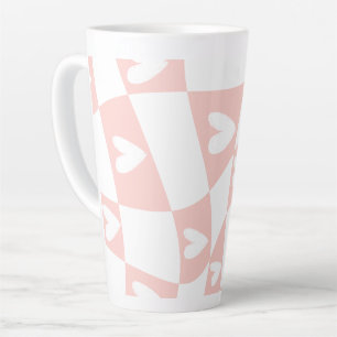 Hellrosa abstraktes Herz-Tasse – Minimale Ästhetik Milchtasse