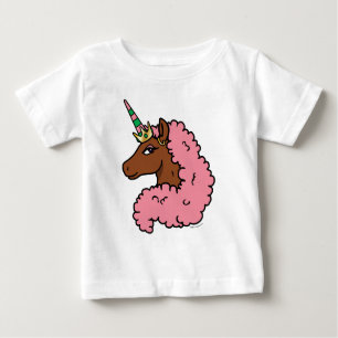 Hellrosa Afro Unicorn Baby T-shirt