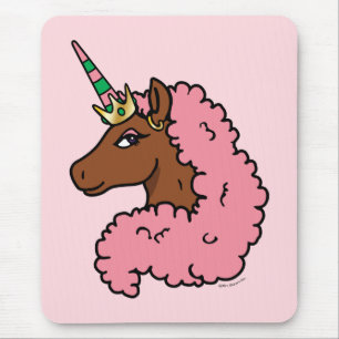 Hellrosa Afro Unicorn Mousepad