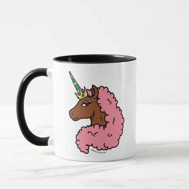 Hellrosa Afro Unicorn Tasse (Links)